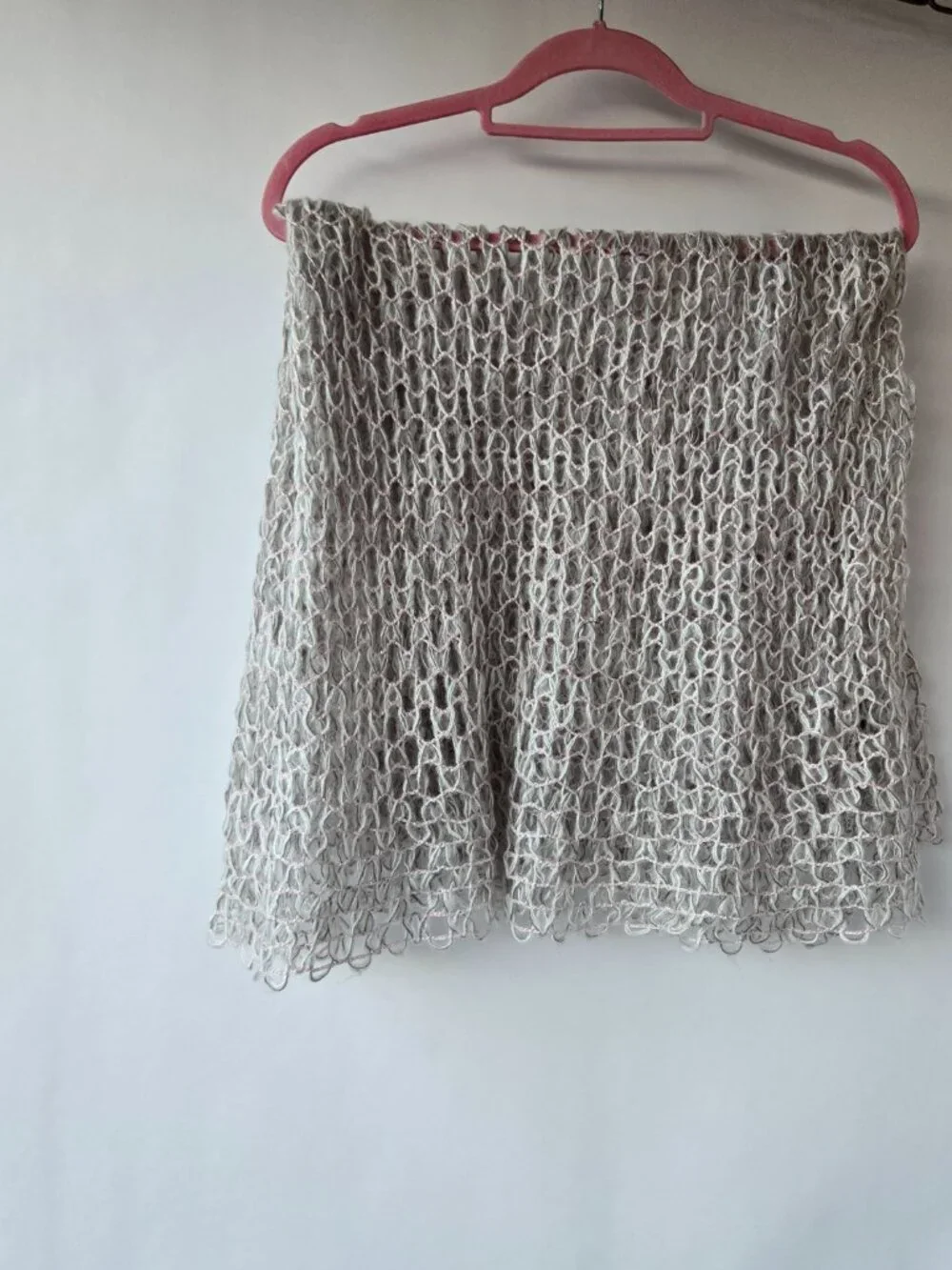 Cejon Silver, Grey and Pink Sparkle Loose Knit Infinity Loop Scarf Minimalist